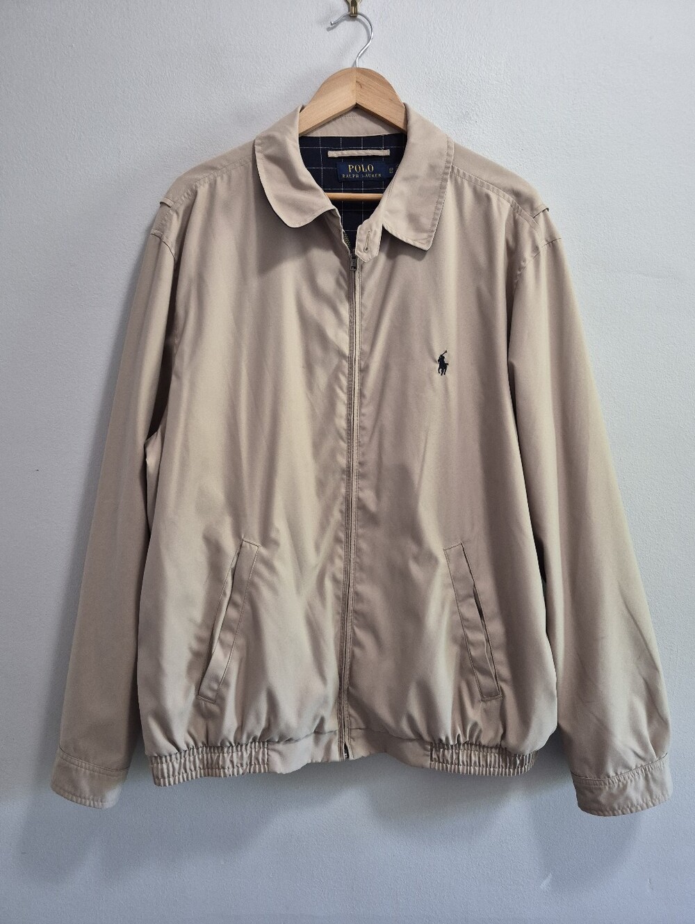 Vintage Polo Ralph Lauren Harrington Style Jacket In Beige Size XLT